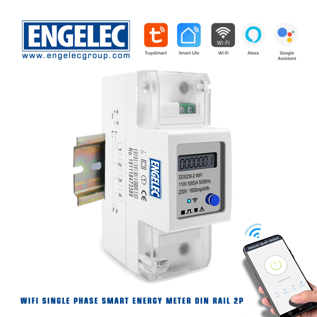 EEDDS238-2W Single Phase DIN Rail WiFi Energy Meter